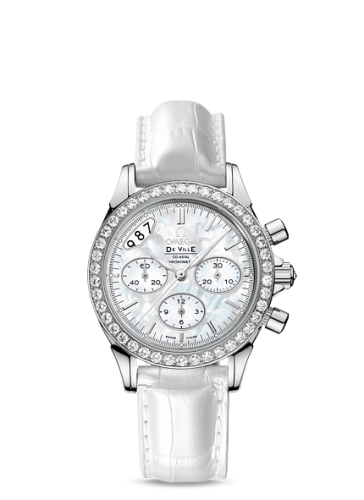 Omega De Ville Co-Axial 35 Chronograph Stainless Steel Diamond / MOP / Strap